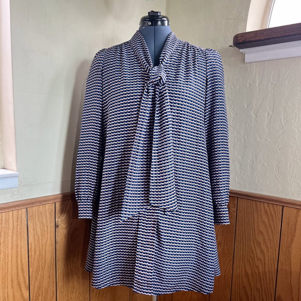 CeCe by Cynthia Steffe Long Sleeve Mock Neck Tie Sheath Sz 0